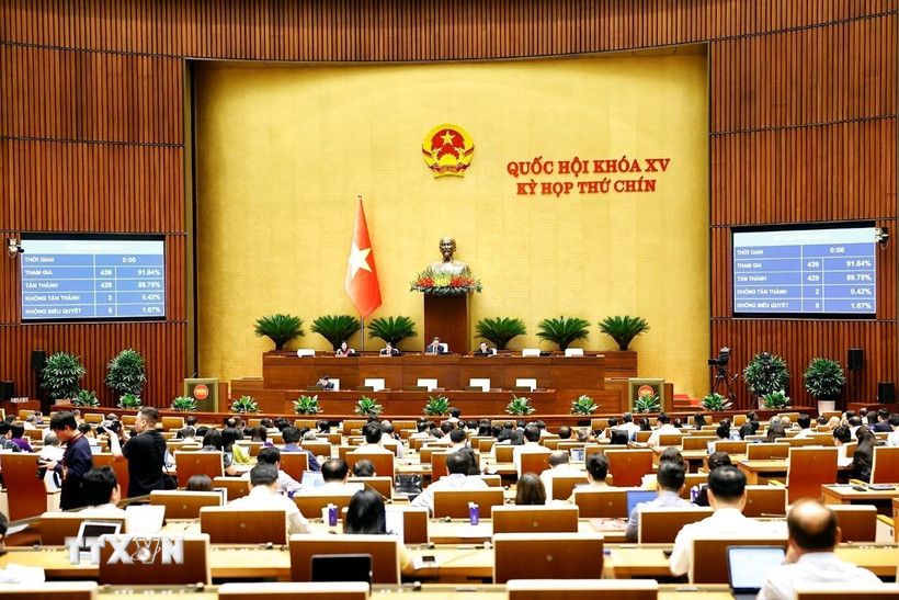 Quốc hội thông qua Luật sửa đổi, bổ sung một số điều của Bộ luật Hình sự. (Ảnh: Doãn Tấn/TTXVN)