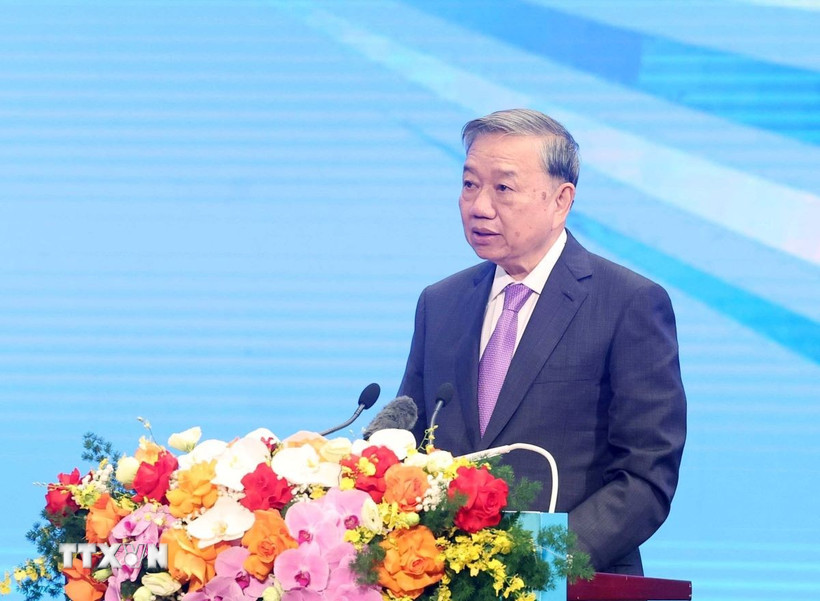 Tổng Bí thư Tô Lâm phát biểu chỉ đạo. (Ảnh: Thống Nhất/TTXVN)