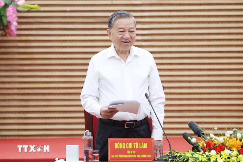 Tổng Bí thư Tô Lâm phát biểu. (Ảnh: Thống Nhất/TTXVN)