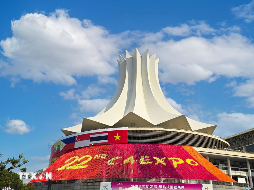 Hội chợ Trung Quốc-ASEAN (CAEXPO) lần thứ 22 diễn ra tại Trung tâm Triển lãm quốc tế Nam Ninh, Quảng Tây (Trung Quốc). (Ảnh: TTXVN phát)