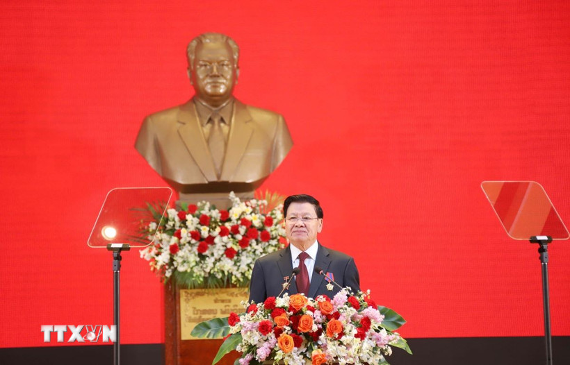 Míttinh trọng thể kỷ niệm 70 năm Ngày thành lập Đảng Nhân dân cách mạng Lào