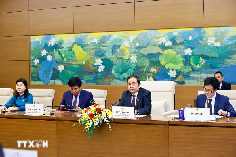 Chủ tịch Quốc hội Trần Thanh Mẫn phát biểu. (Ảnh: Doãn Tấn/TTXVN)