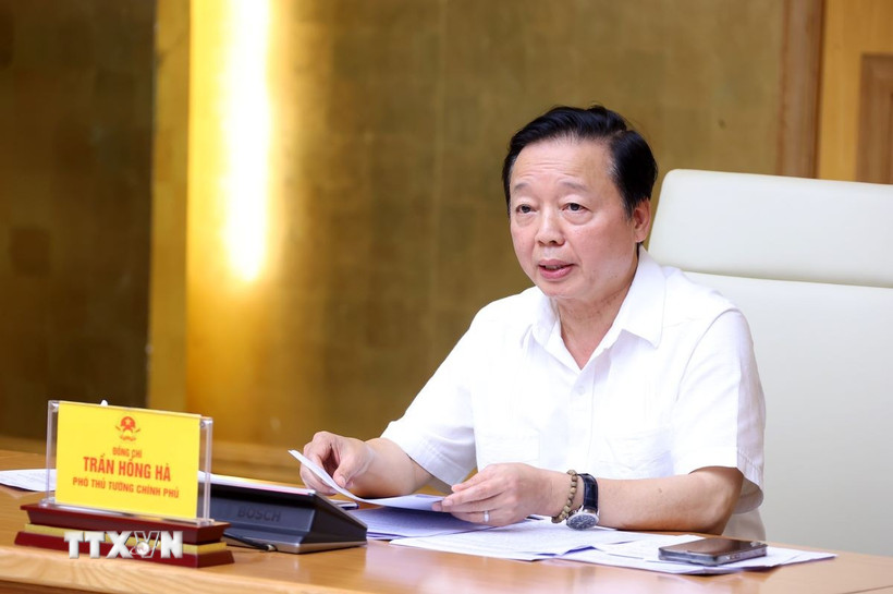 Phó Thủ tướng Trần Hồng Hà phát biểu chỉ đạo. (Ảnh: Văn Điệp/TTXVN)