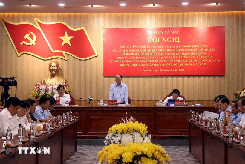 Bí thư Tỉnh ủy Cà Mau Nguyễn Hồ Hải phát biểu chỉ đạo. (Ảnh: Kim Há/TTXVN)