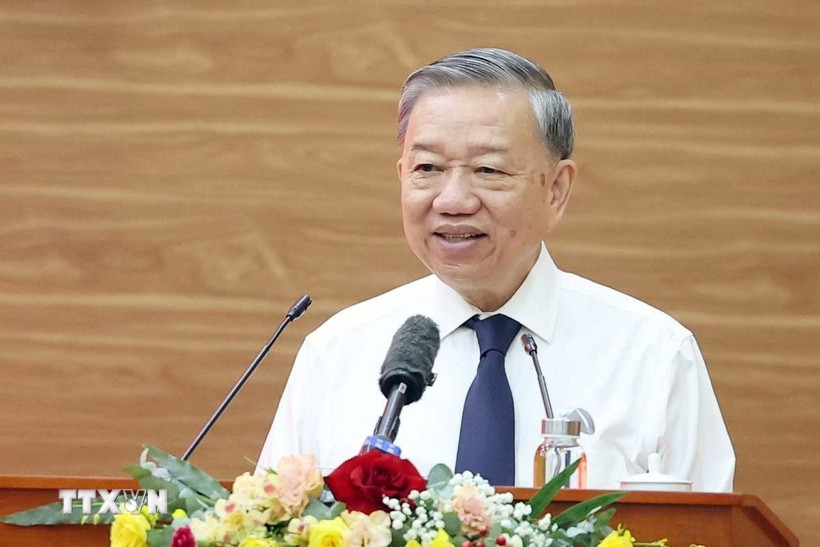 Tổng Bí thư Tô Lâm phát biểu. (Ảnh: Thống Nhất/TTXVN)