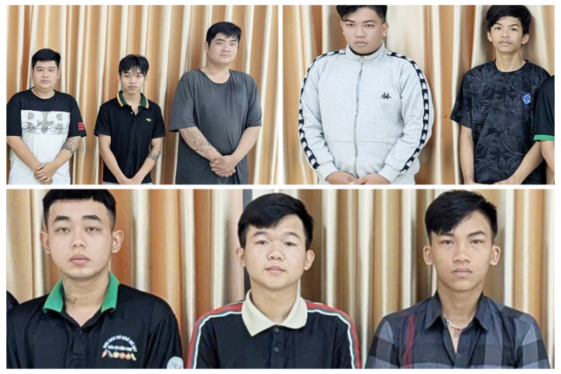 Các đối tượng tại cơ quan điều tra.