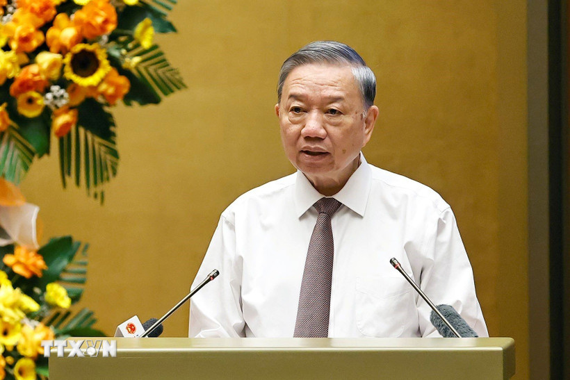 Tổng Bí thư Tô Lâm phát biểu chỉ đạo. (Ảnh: Doãn Tấn/TTXVN)
