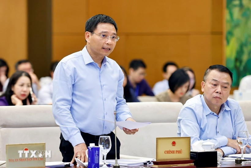 Bộ trưởng Bộ Tài chính Nguyễn Văn Thắng phát biểu. (Ảnh: Doãn Tấn/TTXVN)