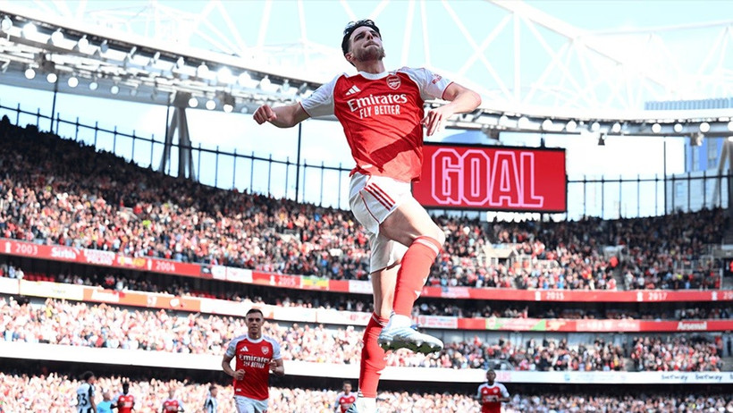 Declan Rice giúp Arsenal giành vé dự Champions League. (Nguồn: