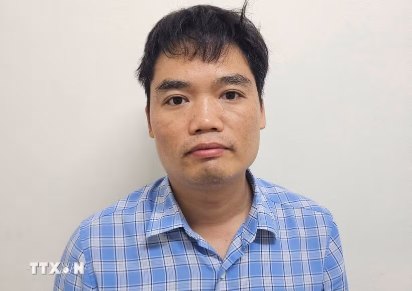 Lê Minh Giáp tại Cơ quan Công an. (Ảnh: TTXVN phát)
