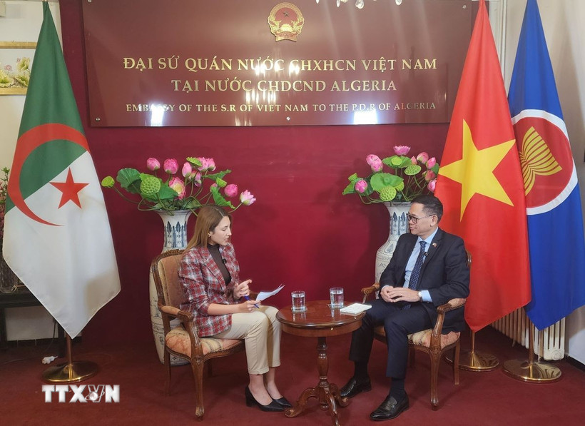 Quang cảnh cuộc phỏng vấn. (Ảnh: Mạnh Hùng/TTXVN)