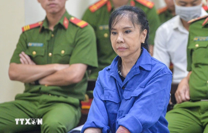Bị cáo Nguyễn Ngọc Dung (tức Dung "Thà") tại phiên tòa hồi tháng 6/2023. (Ảnh: TTXVN phát)