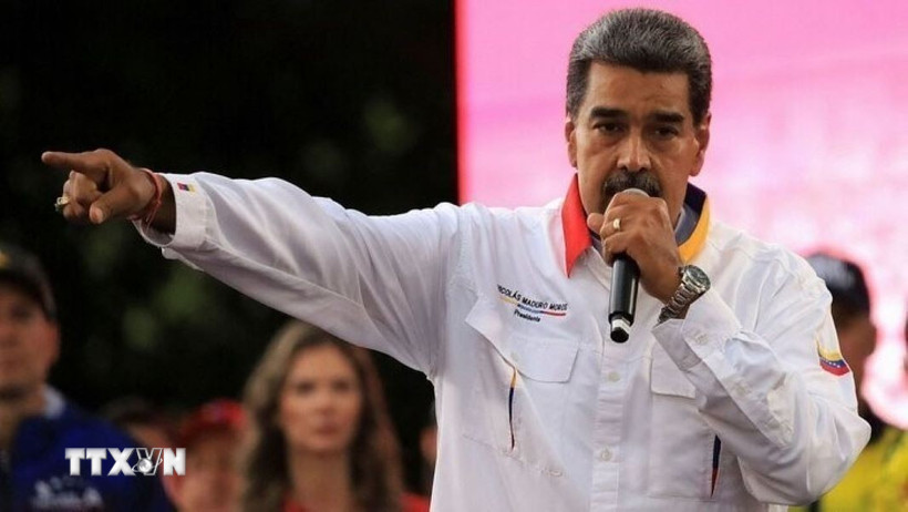 Tổng thống Venezuela Nicolas Maduro phát biểu tại một sự kiện. (Ảnh: IRNA/TTXVN)