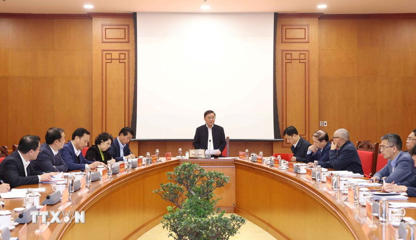 Ban chỉ đạo Chuyển đổi số các cơ quan Đảng họp phiên thứ hai. (Ảnh: Phương Hoa/TTXVN)