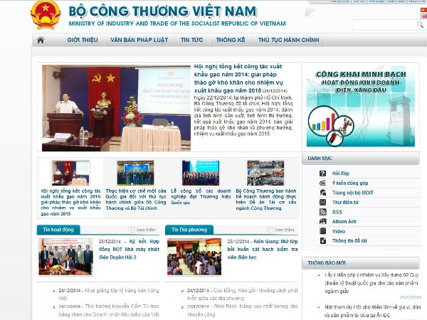 Cổng thông tin điện tử của Bộ Công Thương (Ảnh: moit.gov.vn) "Chủ động cung cấp thông tin nóng của Bộ Công Thương cho dư luận" ảnh 1