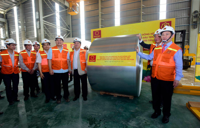 Nhà máy Hoa Sen Nghệ An sản xuất cuộn tôn thương phẩm đầu tiên ảnh 1