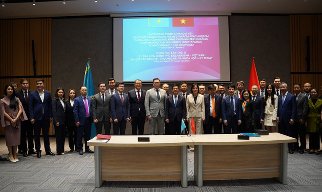 Các đại biểu tham dự Khóa họp lần thứ 11 Ủy ban liên Chính phủ Việt Nam-Kazakhstan. (Ảnh: PV/Vietnam+) D2.jpeg