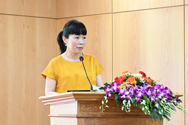Đại diện Vụ chính sách Thương mại Đa biên nói về hiệp định CPTPP. (Ảnh: Đức Duy/Vietnam+) Unknown.jpeg