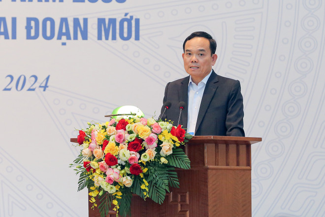 Trưởng Ban Kinh tế Trung ương Trần Lưu Quang phát biểu khai mạc Hội nghị. (Ảnh: PV/Vietnam+) 3.JPG