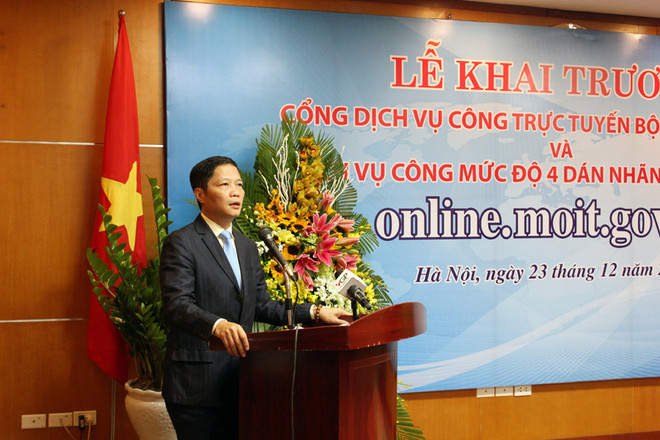 Bộ trưởng Trần Tuấn Anh khẳng định sẽ đẩy mạnh công tác cải cách hành chính. (Ảnh: Đức Duy/Vietnam+) Bộ Công Thương khai trương dịch vụ công mức độ 4 dán nhãn năng lượng ảnh 2