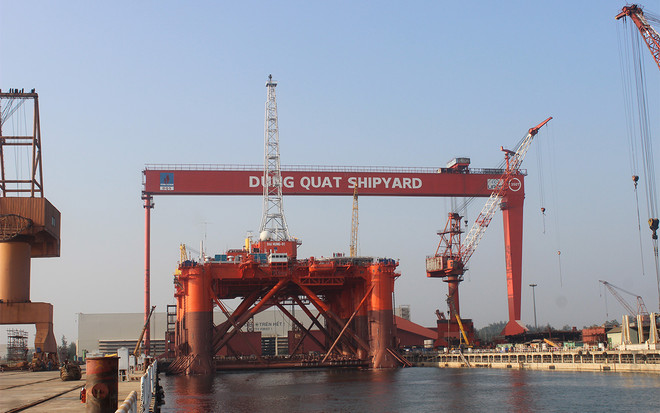Dock DQS sau khi hoàn thành sửa chữa giàn Đại Hùng. (Ảnh: PV/Vietnam+) DQS: Điểm sáng của ngành dầu khí trong cơn ''khủng hoảng kép'' ảnh 1