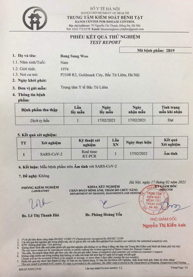Người đàn ông Hàn Quốc tử vong ở Hà Nội âm tính với virus SARS-CoV-2 ảnh 2