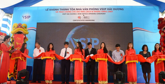 Lễ khánh thành tòa nhà VSIP Hải Dương. VSIP Hải Dương khánh thành tòa nhà văn phòng và công bố ISO-OHSAS ảnh 1