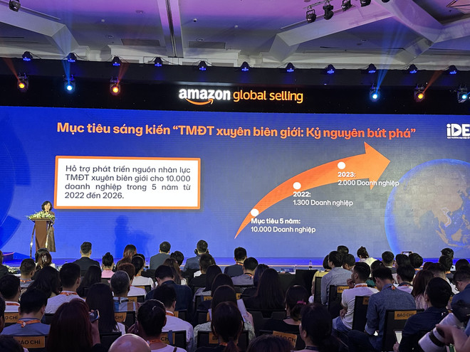Bà Lại Việt Anh, Phó Cục trưởng Cục thương mại điện tử và Kinh tế số (Bộ Công Thương), thương mại điện tử xuyên biên giới đang là xu hướng bùng nổ tại nhiều quốc gia trên thế giới. (Ảnh: Đức Duy/Vietnam+) Quy mô kinh tế Internet Việt Nam có thể đạt 49 tỷ USD vào năm 2025 ảnh 3