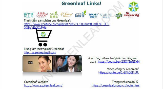 Bộ Công Thương cảnh báo mạng lưới đa cấp không phép của Greenleaf ảnh 1
