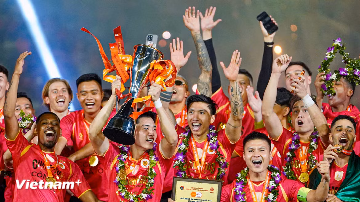 Công an Hà Nội là nhà vô địch của V-League 2025/26. (Ảnh: Việt Anh/Vietnam+)