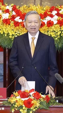 Tổng Bí thư, Chủ tịch nước Tô Lâm phát biểu tại buổi gặp mặt. (Ảnh: Thống Nhất/TTXVN)