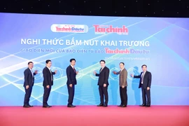 Lễ ra mắt giao diện mới của báo điện tử Tài chính - Đầu tư. (Ảnh: Vietnam+)