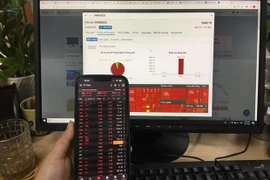 Trên thị trường, một số mã trụ cột GVR, VCB, FPT… điều chỉnh mạnh và tác động chi phối lớn đến chỉ số chung. (Ảnh: Vietnam+)