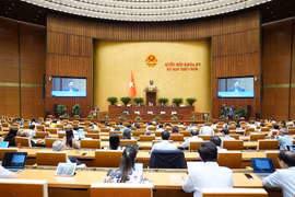 Sáng 14/6, Quốc hội đã biểu quyết thông qua Luật Thuế tiêu thụ đặc biệt (sửa đổi) với 448/454 đại biểu có mặt tán thành, đạt tỷ lệ 93,72%. (Ảnh: CTV/Vietnam+)