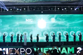 Lễ Khai mạc Triển lãm ngành Công nghiệp bán dẫn Việt Nam 2025, ngày 7/11. (Ảnh: Vietnam+)