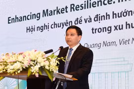 Bộ trưởng Bộ Tài chính Nguyễn Văn Thắng khẳng định dù chịu nhiều tác động từ tình hình toàn cầu, thị trường chứng khoán Việt Nam năm qua vẫn duy trì ổn định, an toàn, thông suốt, thanh khoản tốt và tính minh bạch, bền vững được tăng cường. (Ảnh: Vietnam+)