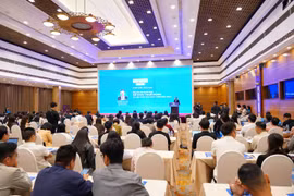 Hội thảo “Giải pháp giúp hộ kinh doanh kê khai thuế đúng, an tâm tuân thủ, phát triển bền vững." (Ảnh: Vietnam+)
