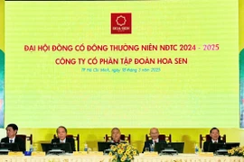 Tập đoàn Hoa Sen cũng trình Đại hội đồng cổ đông phương án chi trả cổ tức của niên độ tài chính 2023-2024 bằng tiền mặt với tỷ lệ dự kiến 5%. (Ảnh: Vietnam+)