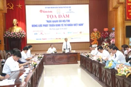 Tọa đàm "Nghị quyết 68-NQ/TW: Động lực phát triển kinh tế tư nhân Việt Nam", ngày 15/8. (Ảnh: Vietnam+)