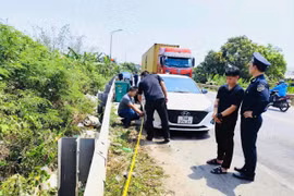 Hai đối tượng (cùng sinh năm 2003, trú tại xã Cửa Tùng, tỉnh Quảng Trị) bị bắt giữ tại hiện trường cùng tang vật là 7kg ma túy đá. (Ảnh: Hải quan/Vietnam+)