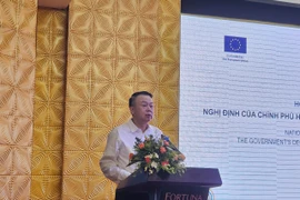 Thứ trưởng Nguyễn Đức Chi cho biết tinh thần xuyên suốt của dự thảo Nghị định là đẩy mạnh phân cấp, phân quyền. (Ảnh: CTV/Vietnam+)