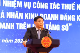 Bộ trưởng Bộ Tài chính Nguyễn Văn Thắng ghi nhận và đánh giá cao những cố gắng của ngành Thuế với những kết quả nổi bật trong năm 2024. (Ảnh: Vietnam+)