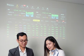 Giá trị giao dịch trên ba sàn đạt 35.046 tỷ đồng, tương ứng 1,22 tỷ chứng khoán được chuyển nhượng. (Ảnh: Vietnam+)