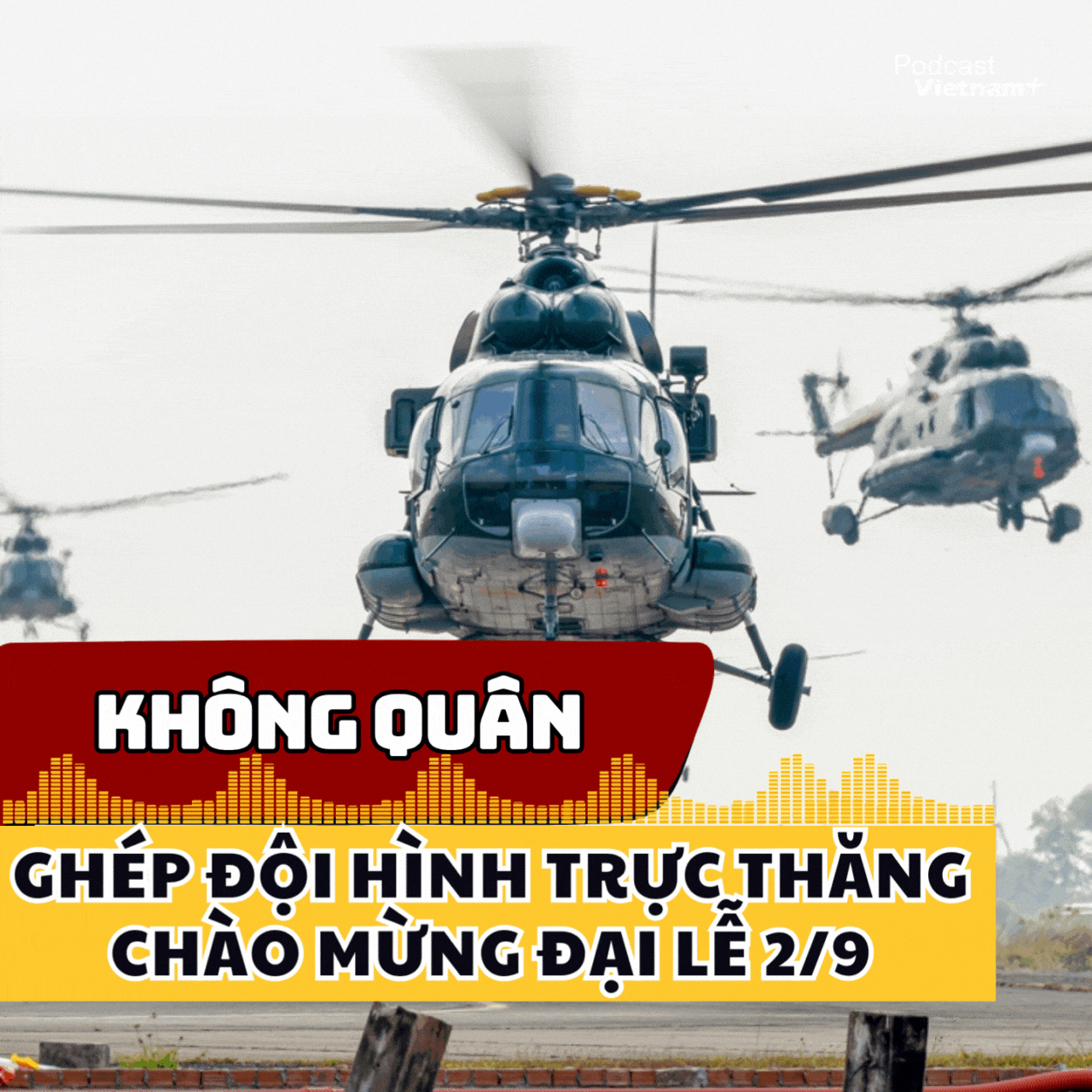 Không quân luyện ghép đội hình trực thăng chào mừng đại lễ 2/9 