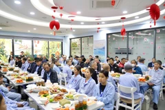 Chương trình Tết yêu thương-Cơm sum vầy tại Bệnh viện K cơ sở Tam Hiệp. (Ảnh: PV/Vietnam+)