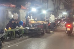 Đa dạng các quán ăn vỉa hè. (Ảnh: Nguyễn Cúc/TTXVN)