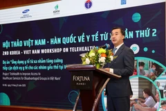 Thứ trưởng Bộ Y tế Trần Văn Thuấn phát biểu tại Hội thảo. (Ảnh: PV/Vietnam+)