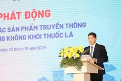 Thứ trưởng Thường trực Bộ Y tế Vũ Mạnh Hà phát biểu tại buổi lễ. (Ảnh: PV/Vietnam+)