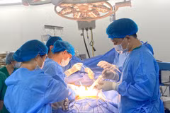 Các bác sỹ Bệnh viện đa khoa Xanh Pôn đã thực hiện thành công ca lấy đa tạng từ người bệnh chết não. (Ảnh: PV/Vietnam+)