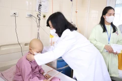 Bộ trưởng Bộ Y tế đã thăm hỏi sức khỏe các bệnh nhi. (Ảnh: PV/Vietnam+)